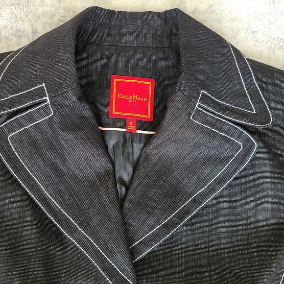Cole Haan Black Denim Button Jacket Size 8 - Picture 4 of 11